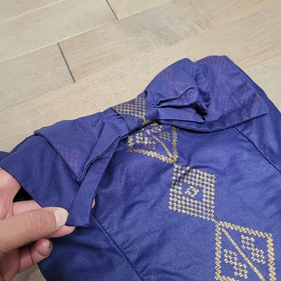 Handmade purple and gold cropped tube top with bow - Picture 3 of 8